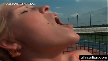Preview 4 of Bondage Sexy Story - Hot anal sex scene on tennis field with blonde slut