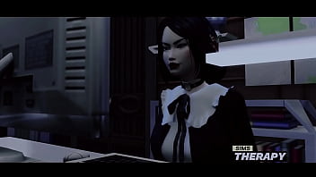 Preview 1 of Wathc Video - Sims Therapy - Gothic babysitter fucks with big brother