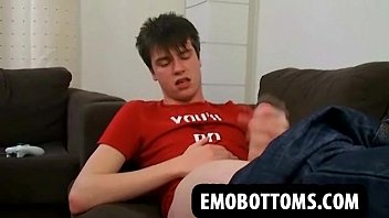 Preview 1 of Ded Sex Ful Hd - This sexy emo twink is masturbating his big cock
