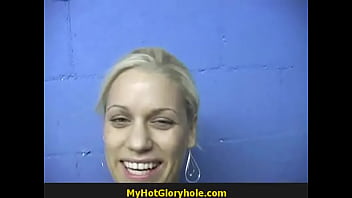 Preview 2 of Forecd Ass - Cute Amateur Sucks off Big Gloryhole Dong 29