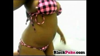 Preview 3 of Japanese Beuty Massage - Bikini wearing ebony babe with big booty teasing