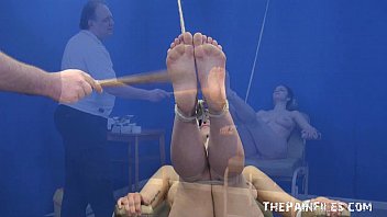 Preview 3 of Chubby Mature Chick With Huge - Feet whipping bondage and foot fetish of amateur bdsm slave girl Beauvoir
