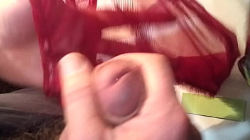 Preview 1 of Webcam Spread Feet - Cumming on Lorraine&#039_s red sheer panties