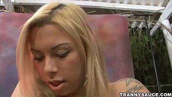 Preview 2 of Melisaa Monroe - Sexy shemale Angel Star tugging on her hard cock