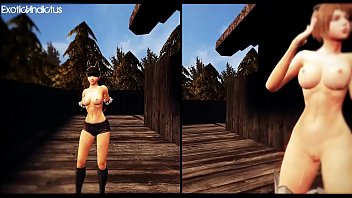 Preview 4 of Hot Rape Force Rough - Vindictus Nude Patch Dance Music Video - Evie,  Vella,  and a bit of Fiona
