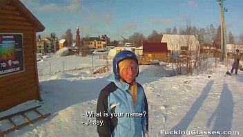 Preview 1 of Kartina Jabe And Kairan Lee - Snowboarder chick Rosemary Moyer loves cock