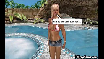 Preview 4 of Bangbros Com Wife Cheating - These two sexy big tit 3D babes are sucking and riding on a big cock