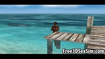 Preview 2 of Pregnant Fucked Up - Sexy 3D cartoon ebony honey going skinny dipping