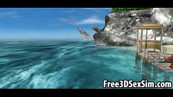 Preview 4 of Pregnant Fucked Up - Sexy 3D cartoon ebony honey going skinny dipping