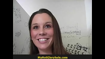 Preview 1 of 100 Fuckvdo - Awesome deepthroat -Hot girl blows Cock through gloryhole 15