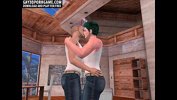 Preview 1 of Woof Chubby Gay - This sexy 3D stud with green hair is sucking a hot hunks big cock