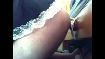 Preview 2 of Young Boys Vs Hairy Mature - sissy whore playing with toys and rope