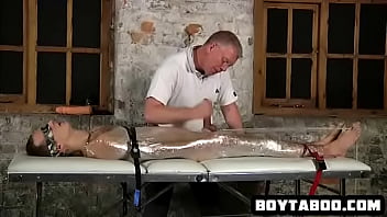 Preview 1 of Bbw Spanish Vagina - Horny saran wrapped hunk getting his hard cock tugged