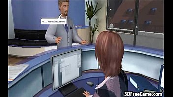 Preview 1 of Cad B - This sexy 3D big tit secretary is riding a big cock