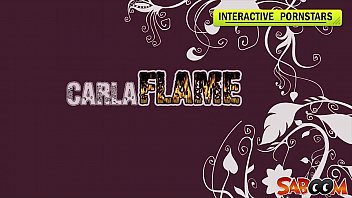 Preview 1 of Samanta Hopps - Skinny Chick Carla Flames at Saboom