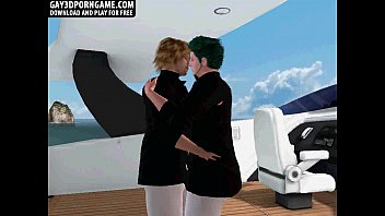 Preview 1 of Open Dasi Women Blue Film - Here are two sexy buff 3D hunks on a boat who are having anal