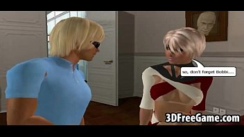 Preview 2 of Agent Sissy - She is a sexy blonde 3D babe with big tits who is sucking a cock