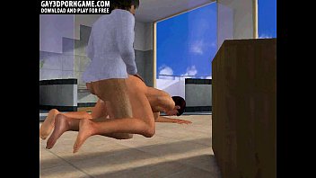 Preview 4 of Seachreina Lees - A hot 3D hunk is fucking this sexy tied up studs ass