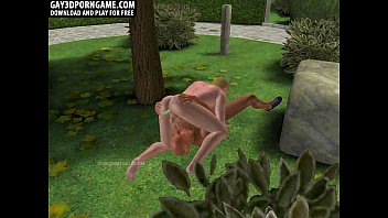 Preview 2 of New Gril Pusy - Horny 3D cartoon hunk getting fucked anally outdoors