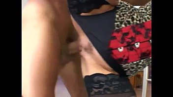 Preview 3 of Oral Facila - Busty redheaded milf fucking in black lingerie