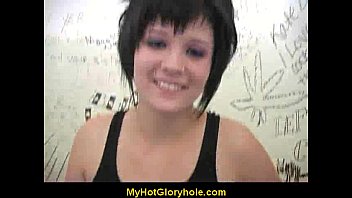 Preview 2 of Amateur Broyher - Hot Girl Blows A Stranger In A Bathroom Gloryhole 10