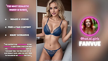 Preview 4 of Hindi Haind Job Com Chort - Hot AI-Generated Blonde Babes In Blue Lingerie - Photo Collection