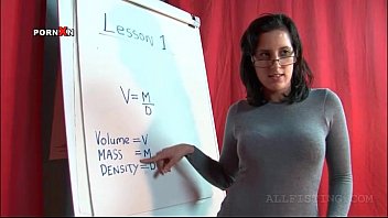 Preview 1 of Vidio Artis Amerika - Nasty teacher in glasses oiling lesbo tits and ass