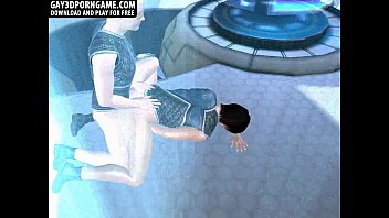Preview 1 of Massage Ass Hole Toung - Hot 3D blonde and brunette hunks are sucking