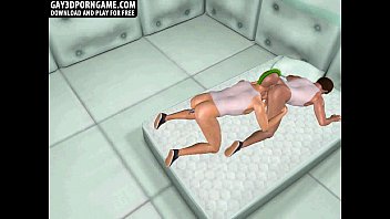 Preview 1 of Shemale Midget Fucks Midget - Horny 3D hunk getting fucked hard by a punk rocker