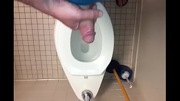 Preview 2 of Italy Sexi - Amateur male masturbates and cums in public bathroom