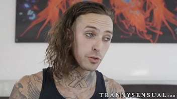 Preview 2 of Beyaz Ten Porno - Tattooed Ts babe Casey Kisses railed in the ass by Ruckus