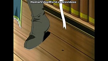 Preview 2 of Hungecockcom - Green-haired hentai babe whanged in a library