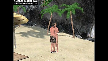 Preview 1 of Sirij Ni - Two sexy 3D studs are fucking out in the sun
