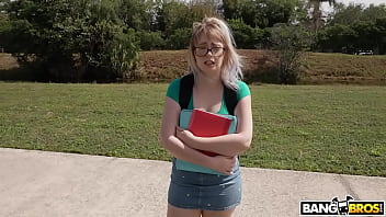 Preview 2 of Alanaraina - Nerdy Blonde Takes Big Dick