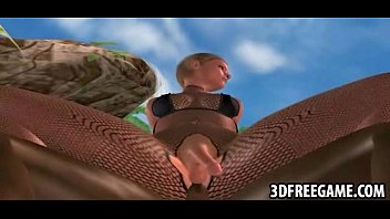 Preview 4 of Small Duearher Ann Father - In the back yard this 3D shemale rides a black cock