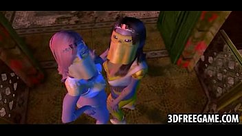 Preview 1 of Forced Sex3 - In a dark sex pit these sexy 3D whores fuck