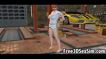 Preview 1 of Stepmom Animation - Two sexy 3D cartoon shemale babes masturbating