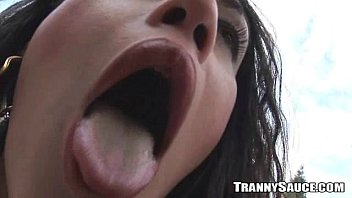 Preview 3 of Jamaica Hirl - Busty tranny babe tugging on her rock hard cock