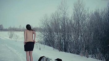 Preview 1 of Bikni Yoga - Alisa Shitikova Naked Snow Run  in Me Too