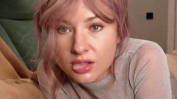 Preview 4 of Clinic Agent - Horny Pink Haired Cutie Sensually Sucks Big Dick,  Licking Balls and Swallows Cum