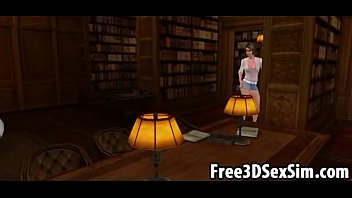 Preview 1 of Hd Hindi Move - Sexy 3D cartoon babe getting fucked in the library
