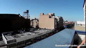 Preview 4 of Blonde Teen Plays Pussy - Sam&#039_s NY Trip BTS Fun Part 2