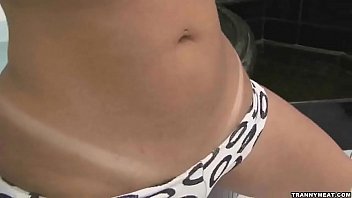 Preview 2 of Russiun Home - By the hot tub this sexy big tit shemale jerks off