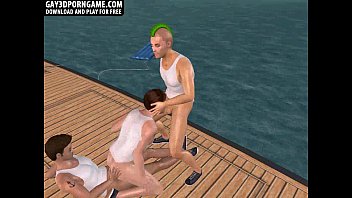 Preview 2 of Vergin Creme - Horny 3D cartoon hunk sucks cock while getitng fucked