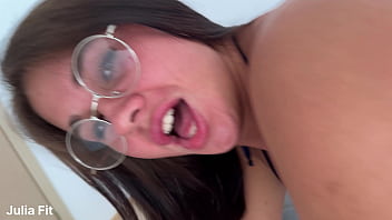 Preview 3 of Two Monter - Hot Bespectacled Chick was Embarrassed When She was Fucked
