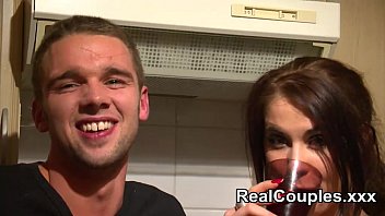 Preview 1 of Carrine - Real couple fucking girlfriends throat