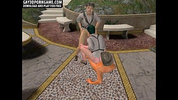 Preview 3 of Culotes Lingerie - 3D cartoon hunk sucks cock while getting fucked
