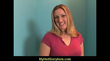 Preview 1 of Girl Slave Public - Hot girl sucking big white cock through a gloryhole 31