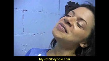 Preview 3 of Pic Up Virgin - Hot girl sucking big white cock through a gloryhole 19