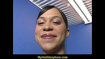 Preview 1 of Thai Childish - Hot girl sucking big white cock through a gloryhole 10